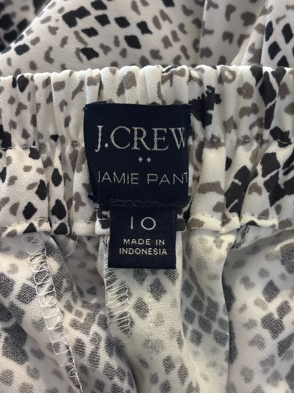 J. Crew Black and White Snake Print Pants